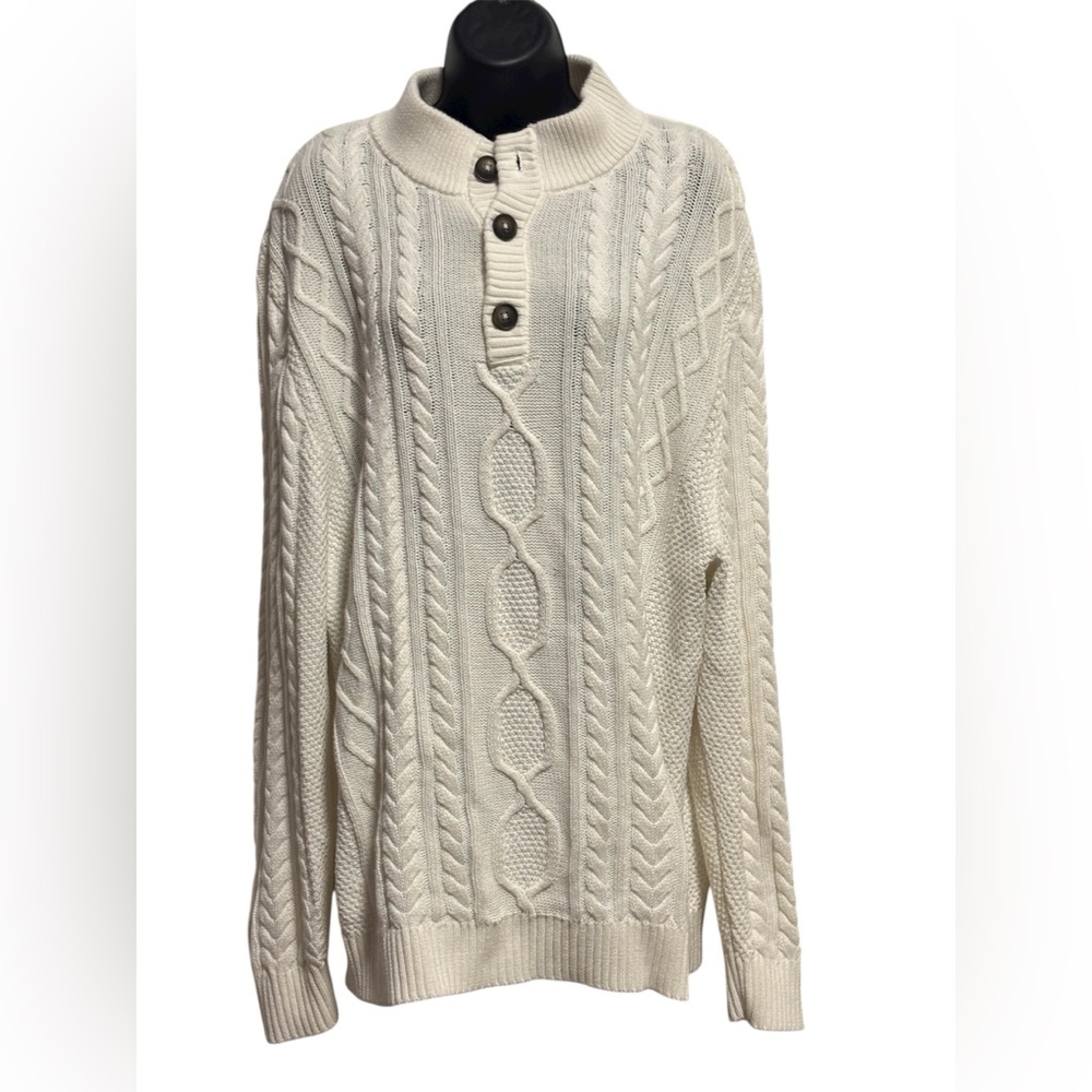Men’s Tilley Cable Knit Sweater - Cream
